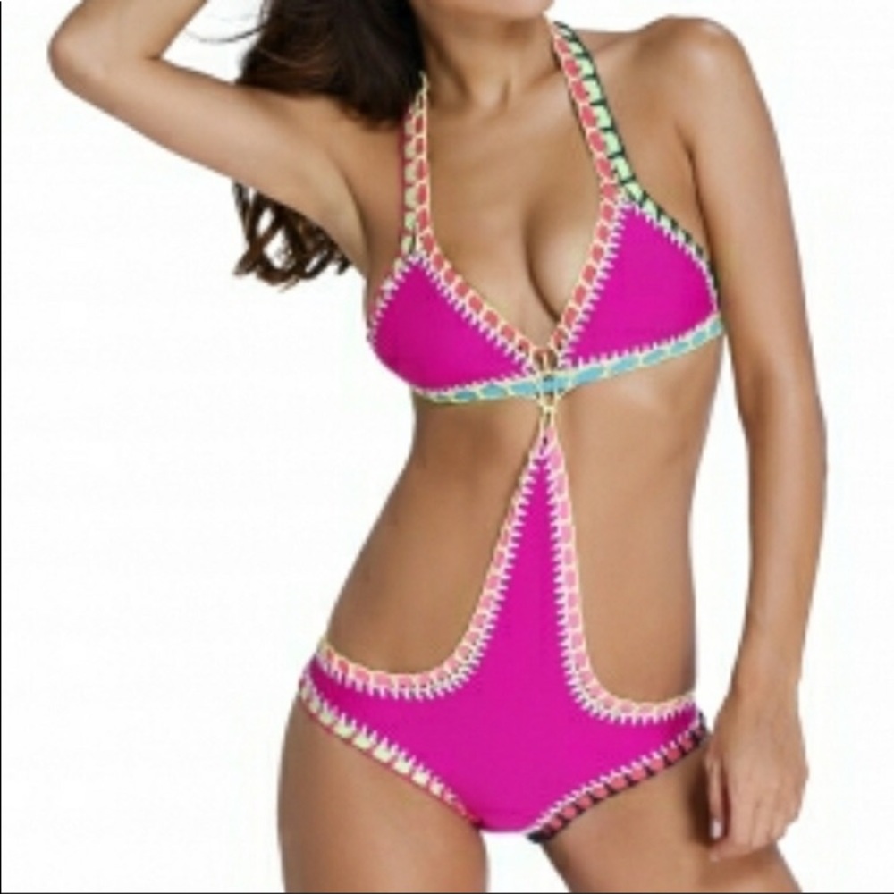 Sexy one piece swimsuit medium